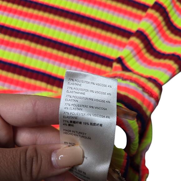 Maeve by Anthropologie Turtleneck Multicolor Ribbed top - Picture 4 of 5